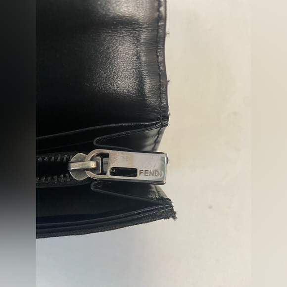 Authentic FENDI Zucchino Print Canvas Leather Black Long Wallet 8M0021 - Picture 8 of 16